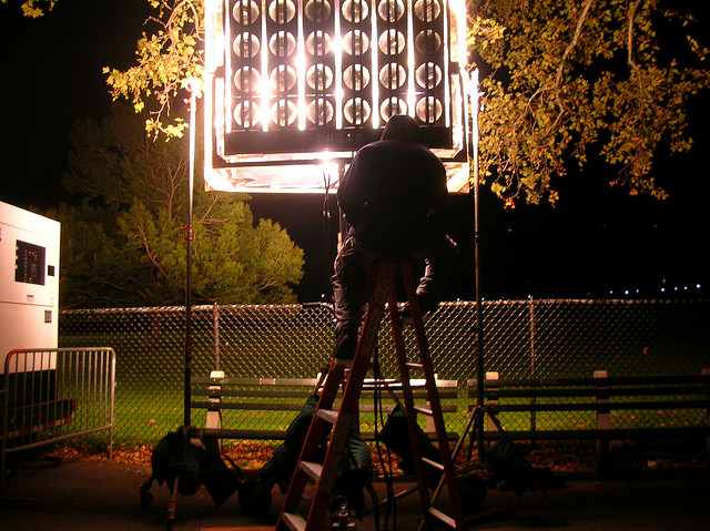 Grip Electrician on Fire Watch on a Film Production Movie Set