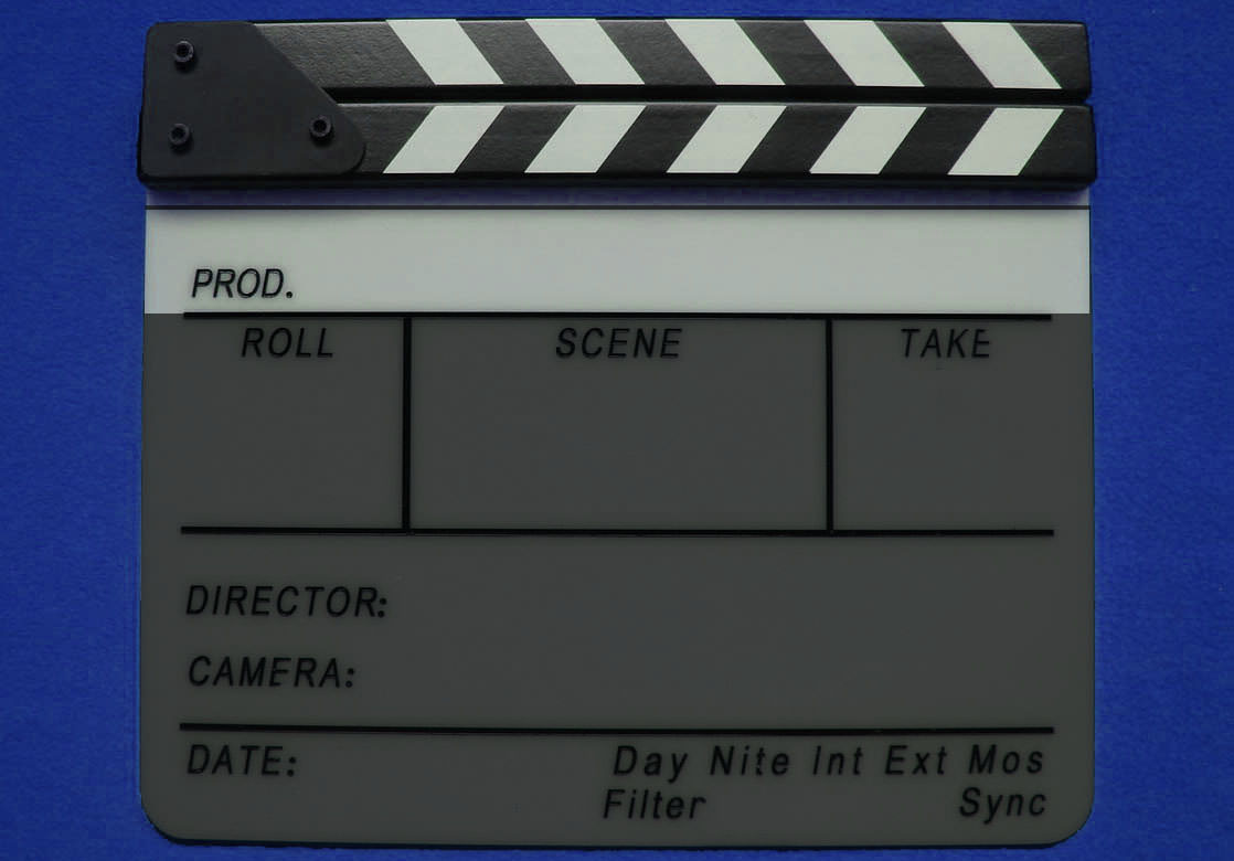 "Production" Section of a Film Slate Clapperboard